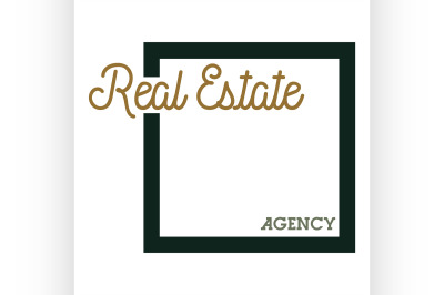 Color vintage real estate agency emblem