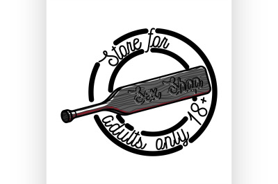 Color vintage sex shop emblem