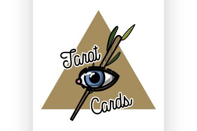 Color vintage tarot cards emblem
