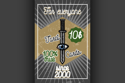 Color vintage tarot cards banner
