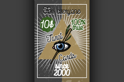Color vintage tarot cards banner