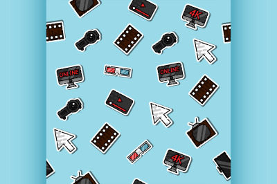 Hand drawn online cinema pattern