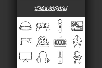 Cybersport icons set