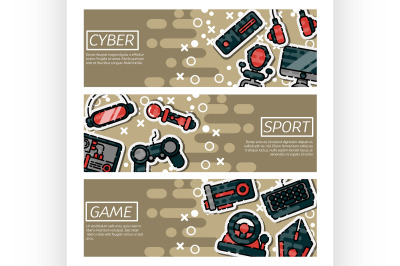 Set of Horizontal Banners about cybersport