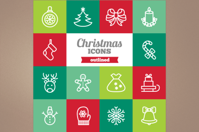 Outlined Christmas Icons
