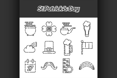 St.Patricks Day icons set