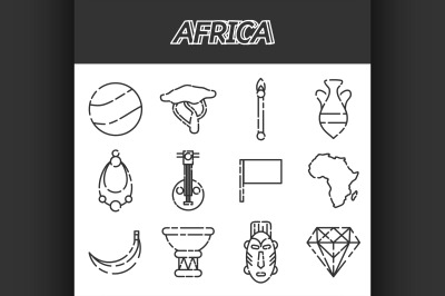 Africa icons set