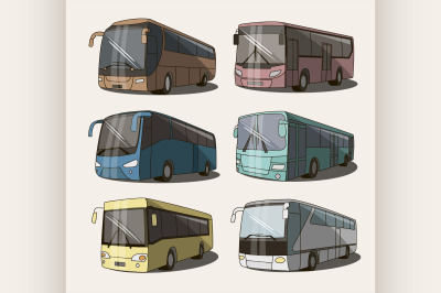 Bus icons set