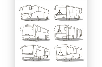 Bus icons set