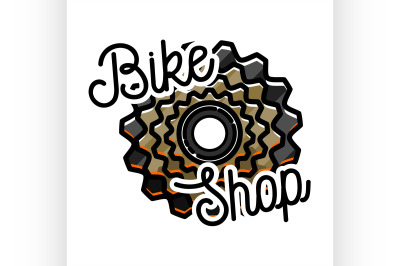 Color vintage bike shop emblem