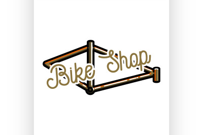 Color vintage bike shop emblem