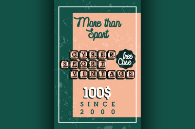 Color vintage cyber sport banner