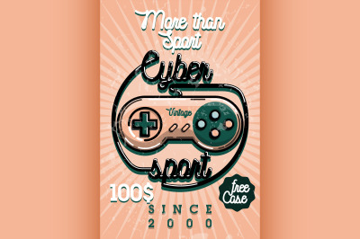 Color vintage cyber sport banner