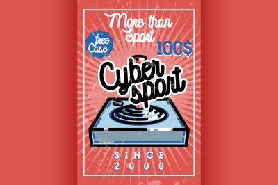 Color vintage cyber sport banner