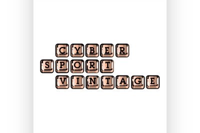 Color vintage cyber sport banner
