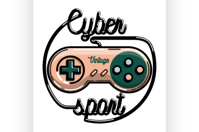 Color vintage cyber sport banner