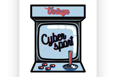 Color vintage cyber sport banner