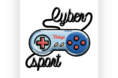Color vintage cyber sport banner