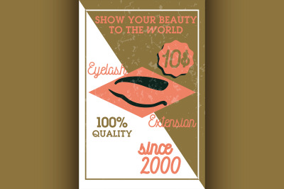 Color vintage eyelash extension banner