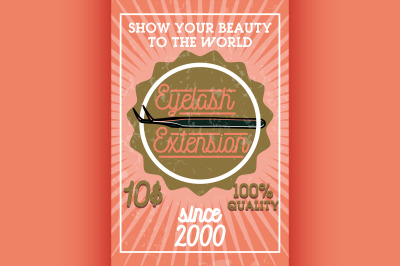 Color vintage eyelash extension banner
