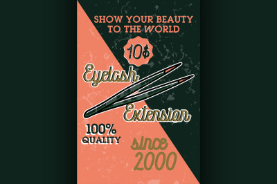 Color vintage eyelash extension banner