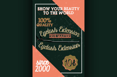 Color vintage eyelash extension banner