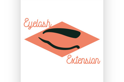 Color vintage eyelash extension emblem