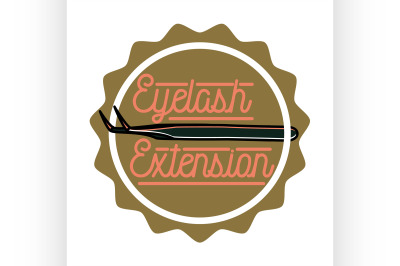 Color vintage eyelash extension emblem