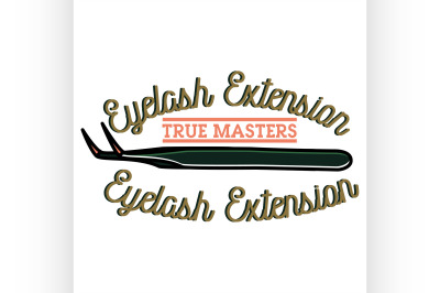 Color vintage eyelash extension emblem