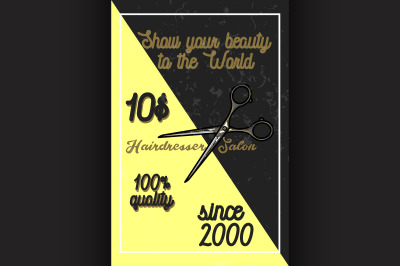 Color vintage hairdresser salon banner