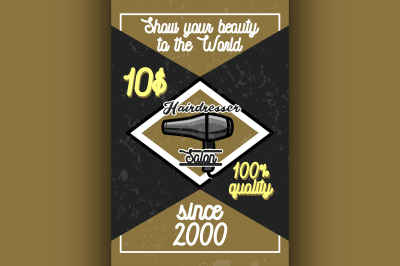 Color vintage hairdresser salon banner