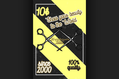 Color vintage hairdresser salon banner