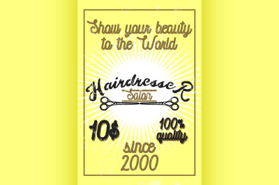 Color vintage hairdresser salon banner