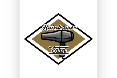 Color vintage hairdresser salon emblem