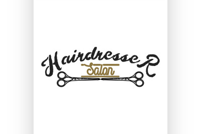 Color vintage hairdresser salon emblem