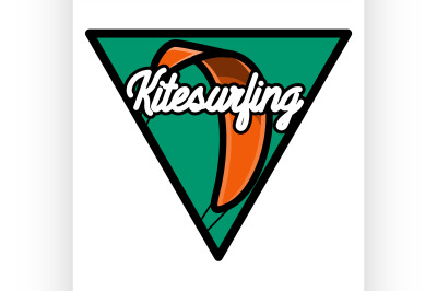 Color vintage kitesurfing emblem