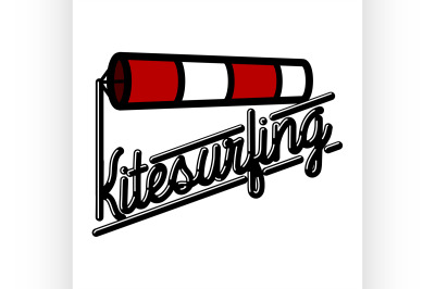 Color vintage kitesurfing emblem