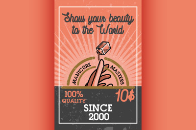 Color vintage manicure banner