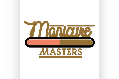 Color vintage manicure emblem