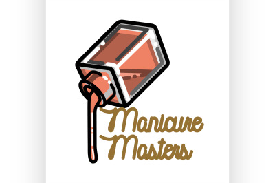 Color vintage manicure emblem