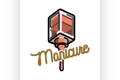 Color vintage manicure emblem