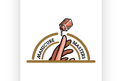 Color vintage manicure emblem