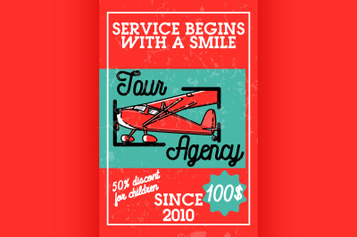 Color vintage tour agency banner