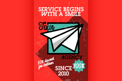 Color vintage tour agency banner