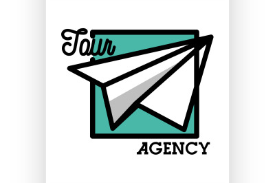 Color vintage tour agency emblem