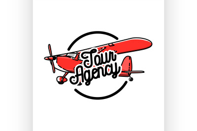 Color vintage tour agency emblem