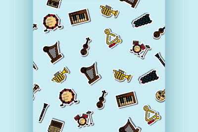 Colored musical instruments pattern