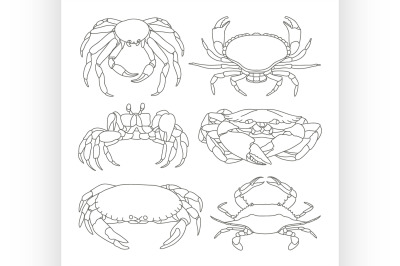 Set of vector crab icons