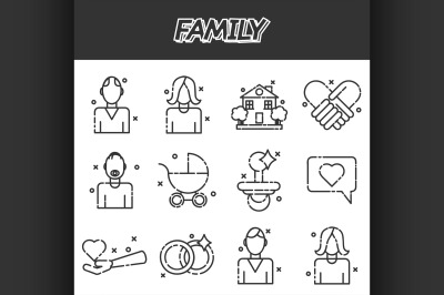 Family icons set