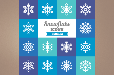 Outlined Snowflake Icons